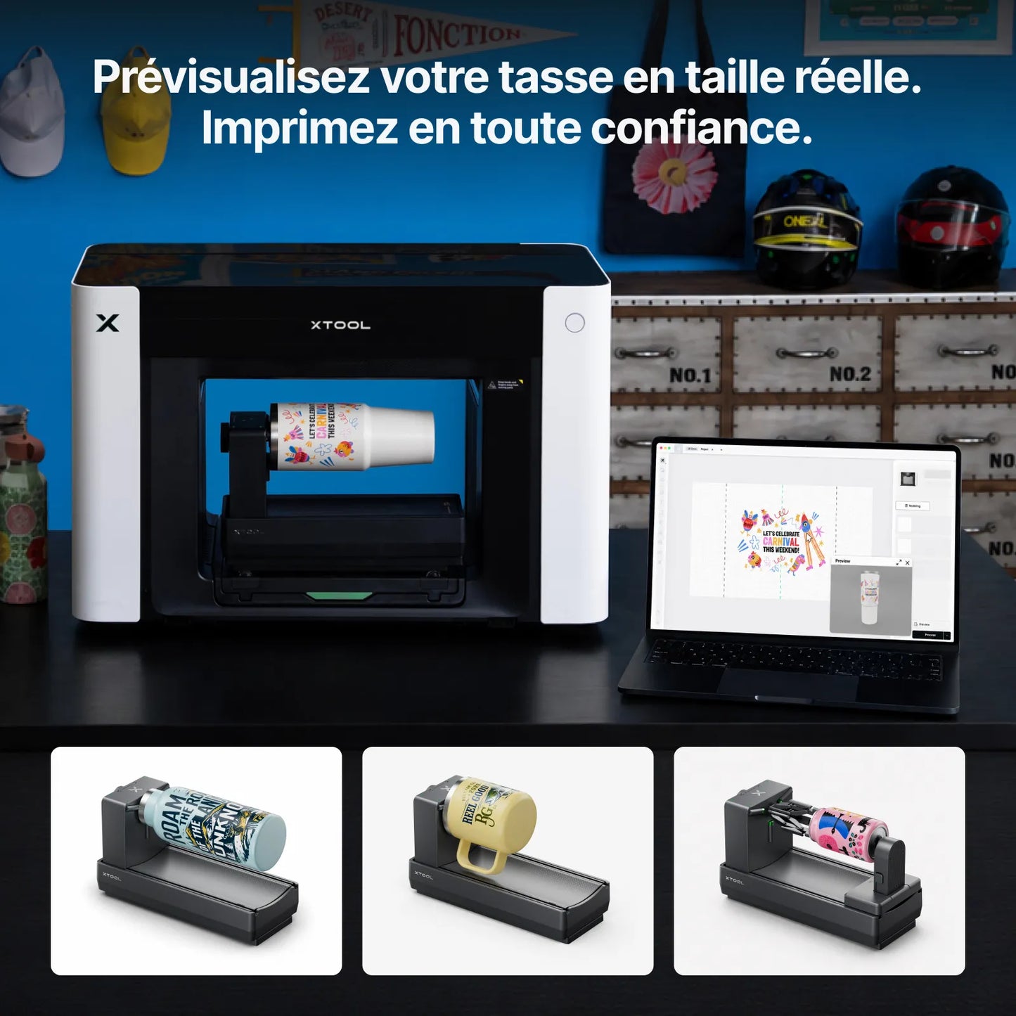 xTool - O1 Omni Printer Standard - Double Tête UV (Dual UV) - Imprimante UV 4-en-1