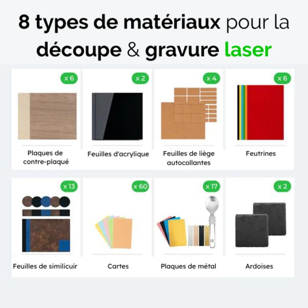 xTool - Laser - Kit de Découverte de Matières