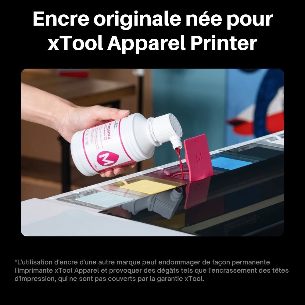 xTool - Encre DTF pour Apparel Printer - Bleu Cyan - 500 ml