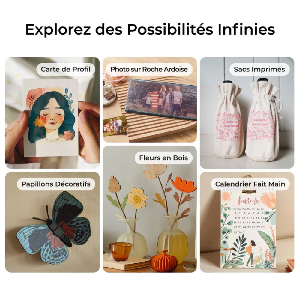 xTool - M1 Ultra - Tête Imprimante Jet d'encre - possibilités