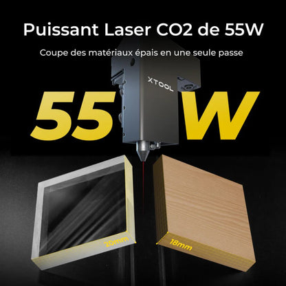 xTool - P2S  - Découpeur Laser CO2 de Bureau Polyvalent et Intelligent - 55W