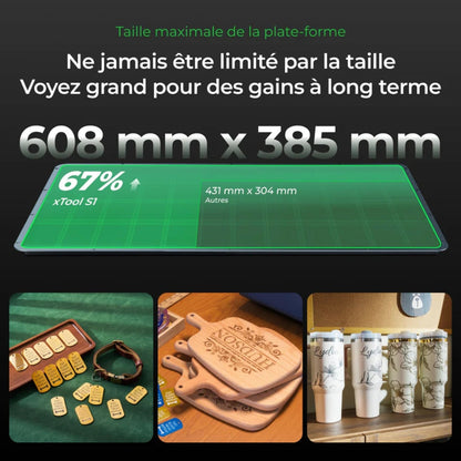 xTool - Pack Basic S1 - Découpe et Graveur Laser - Noir - 20W