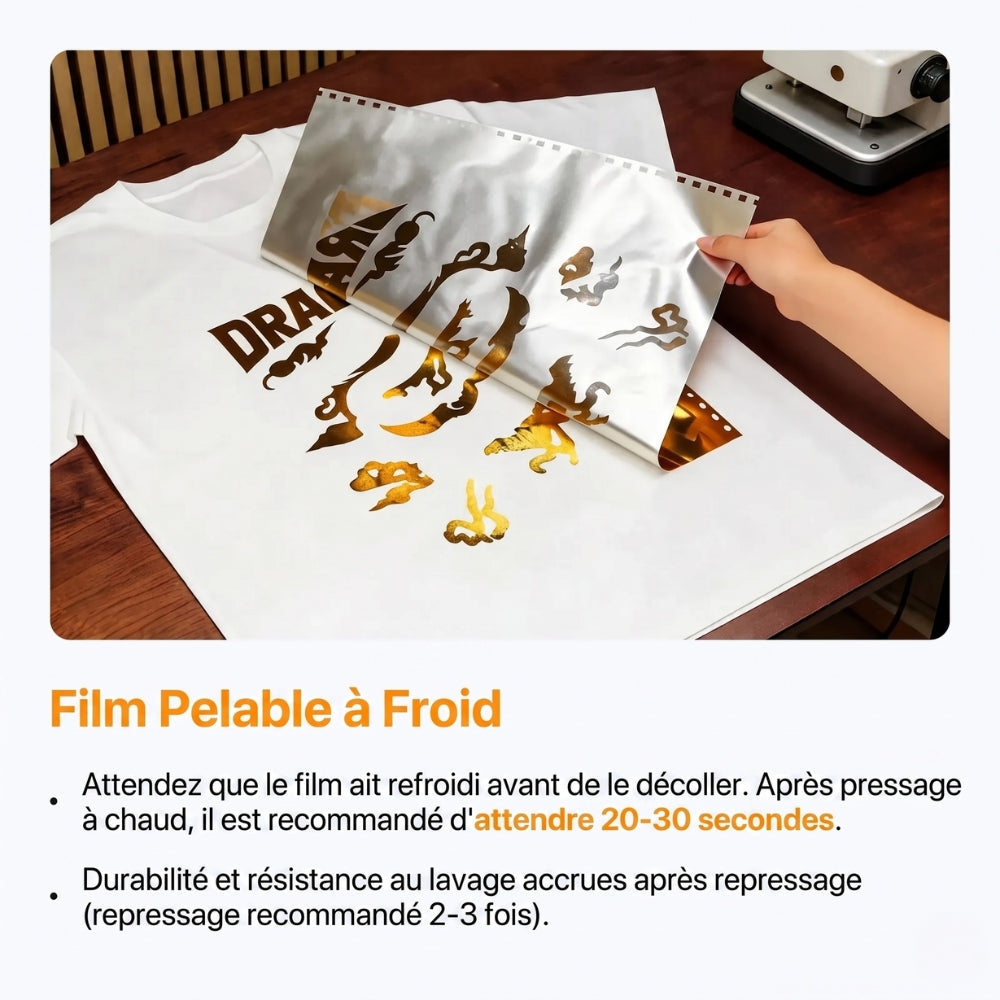 xTool - Rouleau de film pour Apparel Printer - Or (Gold) - 0,39 x 30 m