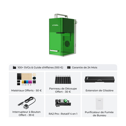 xTool - F1 - Pack Deluxe Graveur Laser portable IR et Diode - Bouton Offert